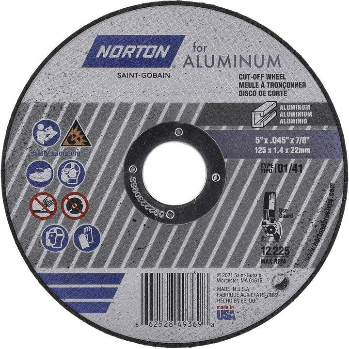 5" Aluminum Oxide Grinding & Cutoff Wheel - Norton 66252849369