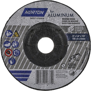 5 x 1/4" 20-Grit Aluminum Oxide Grinding & Cutoff Wheel - Norton 66252849375