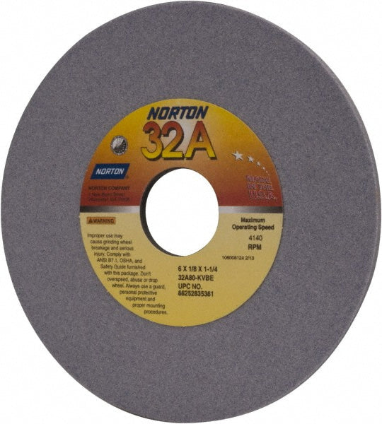 6 x 1/8" 80-Grit Aluminum Oxide Grinding & Cutoff Wheel - Norton 66252835361