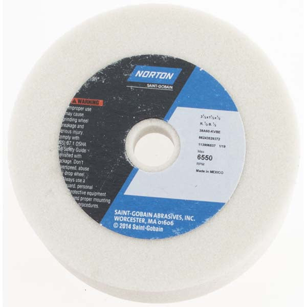3-1/2 x 1/2" 60-Grit Aluminum Oxide Grinding & Cutoff Wheel - Norton 66243529372