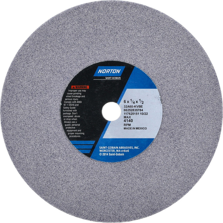 6 x 1/4" 60-Grit Aluminum Oxide Grinding & Cutoff Wheel - Norton 66252835784