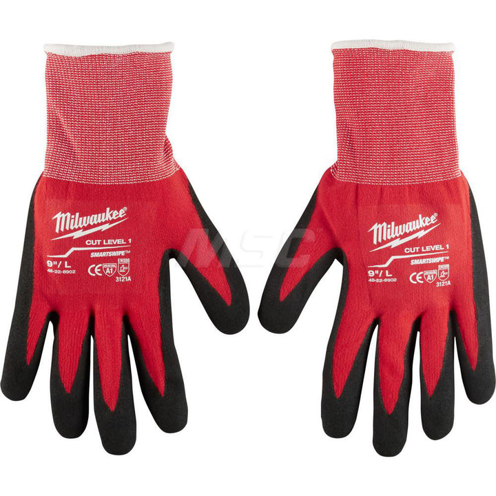 Large Red; Black HPPE Blend; Nylon Cut & Puncture-Resistant Gloves - Milwaukee Tool 48-22-8902