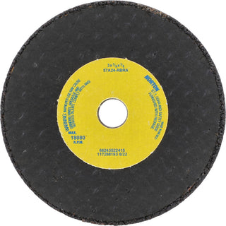3 x 3/8" 24-Grit Aluminum Oxide Grinding & Cutoff Wheel - Norton 66243522415