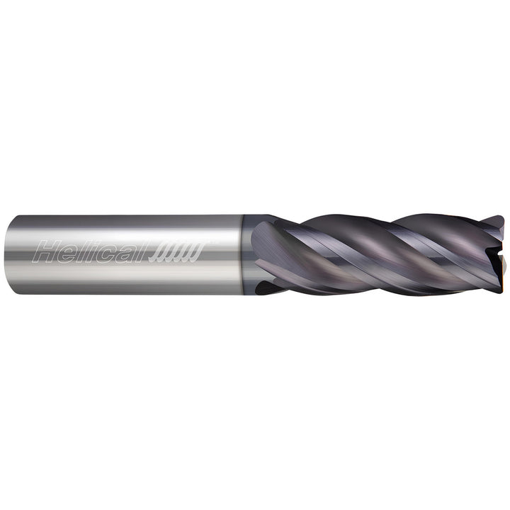 1/4" 4-Flute Solid Carbide Corner Radius End Mill, APLUS - Helical Solutions 33167
