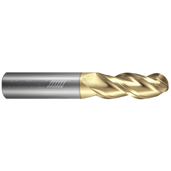 1/2" 3-Flute Solid Carbide Ball End Mill, Zplus - Helical Solutions 49286