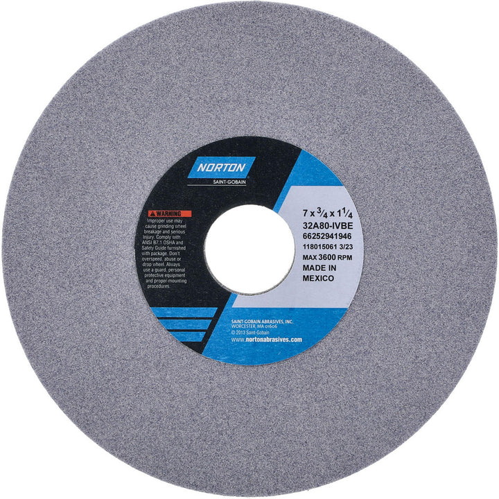 7 x 3/4" 80-Grit Aluminum Oxide Grinding & Cutoff Wheel - Norton 66252941946