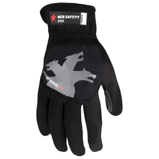 Large Black Synthetic Leather Mechanic's & Lifting Gloves - MCR Safety 950L
