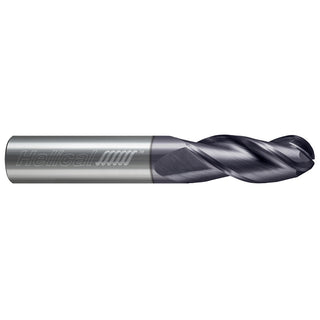 1/8in" 3-Flute Solid Carbide Ball End Mill, APLUS - Helical Solutions 12032