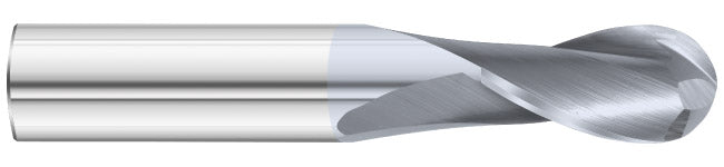 1/4" 2-Flute TiCN Ball End Mill - Fullerton 30391