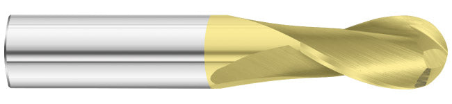 3/64" 2-Flute TiN Ball End Mill - Fullerton 30529