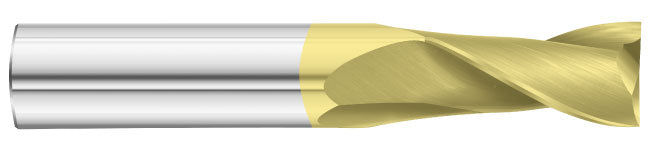 3/16" 2-Flute TiN Square End Mill - Fullerton 32342